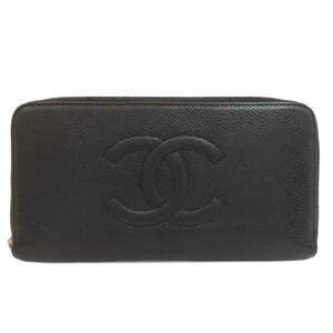 CHANEL Authentic Black Logo Wallet